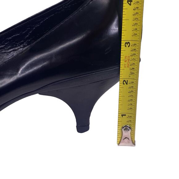 Prada Women’s Black Leather Pointed Toe Kitten Heel Size 37.5 US 7.5 - Picture 11 of 14